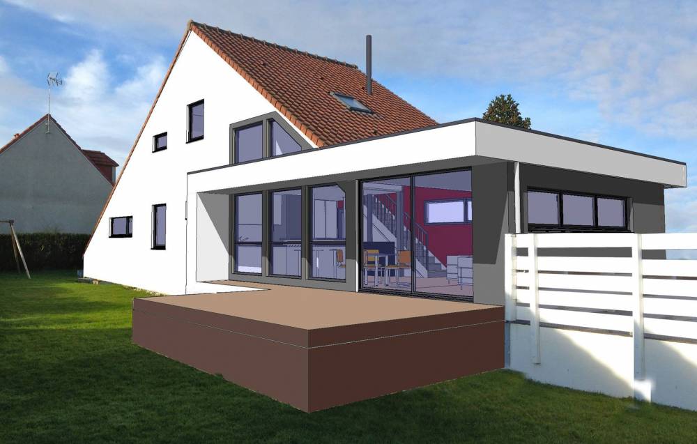 Plan 3D maison - Gauthier Lemay architecte D.P.L.G à Béthune