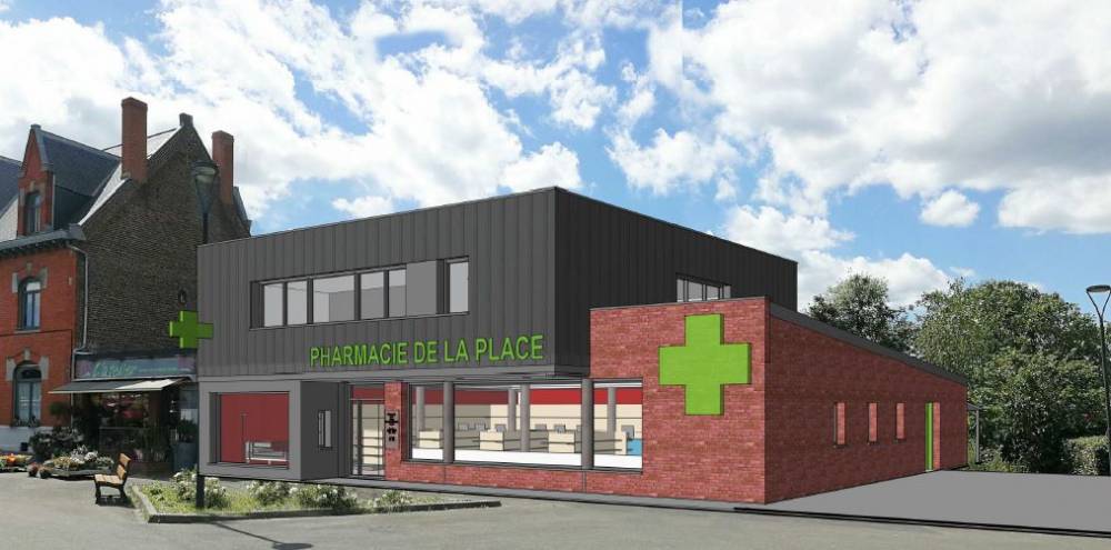Plan 3D Pharmacie de la Place - Gauthier Lemay architecte D.P.L.G à Béthune
