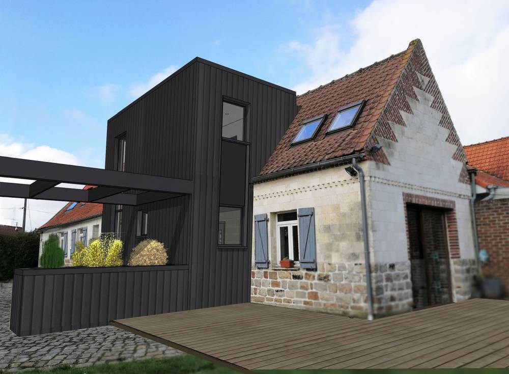 Extension 3D maison - Gauthier Lemay architecte D.P.L.G à Béthune